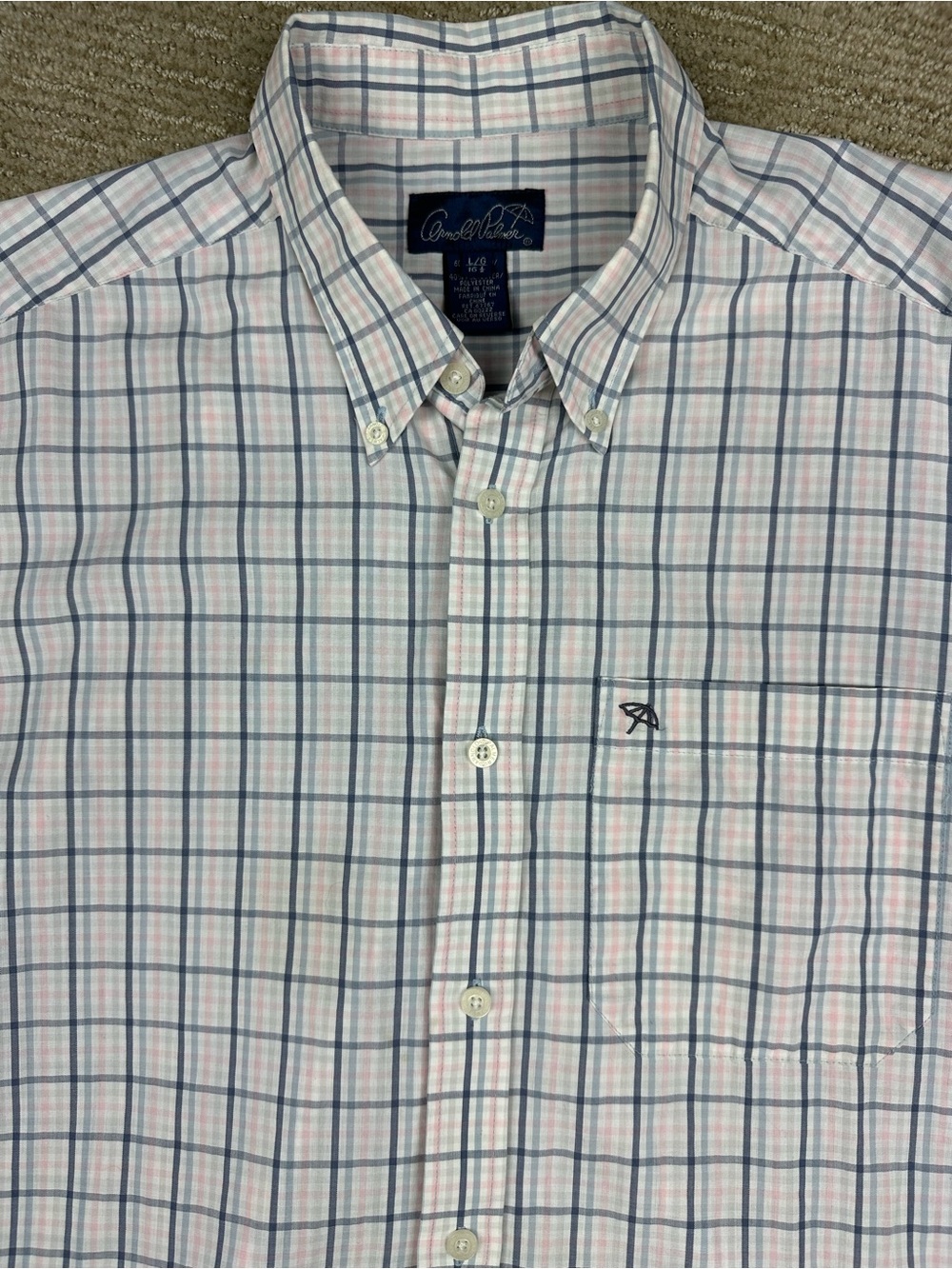 Vintage Arnold Palmer Plaid Button Down Shirt Golf Preppy Grandpacore Coastal L